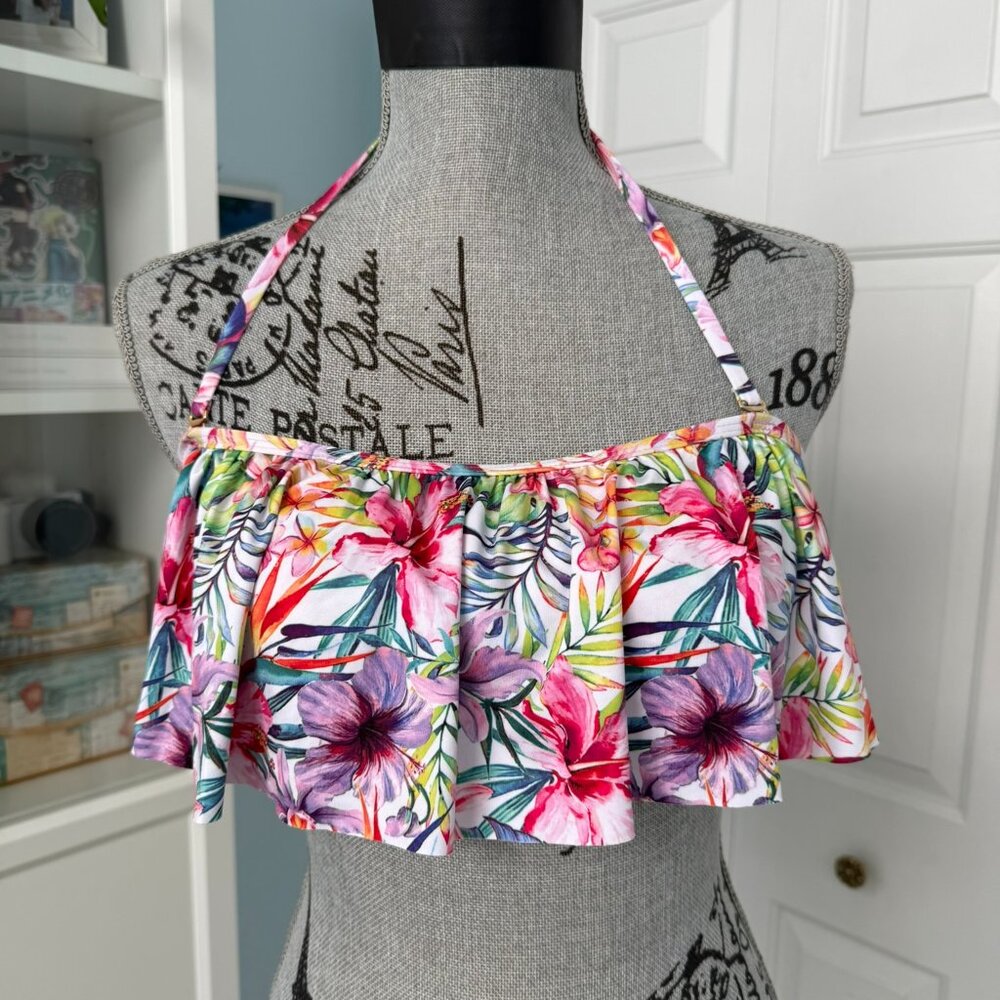 La Vie en Rose Tropical Floral Bandeau Bikini – Size S (New Without Tags)